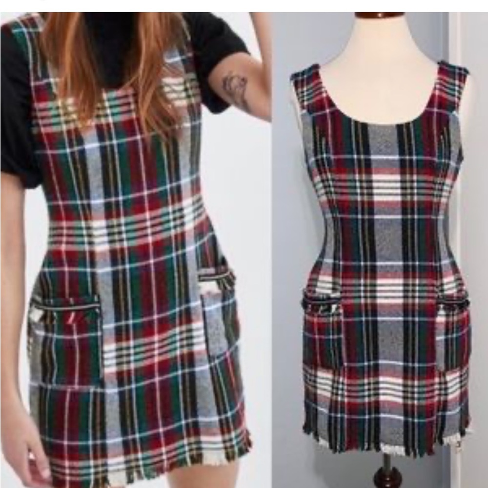 Zara Plaid Academia Dress. Size M
